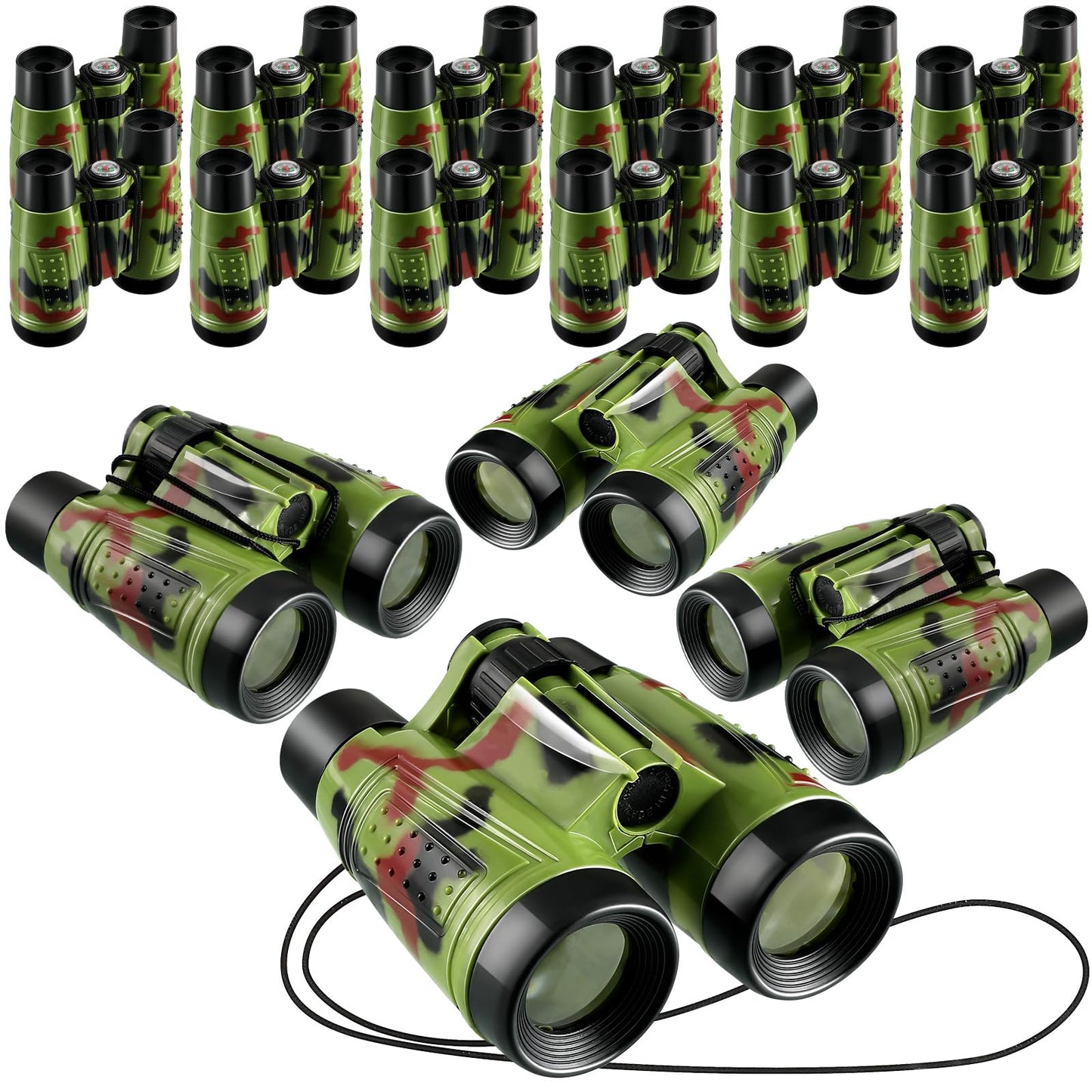 Deekin 16 Toy Binoculars with Neck String – Camouflage Jungle Explorer Pack