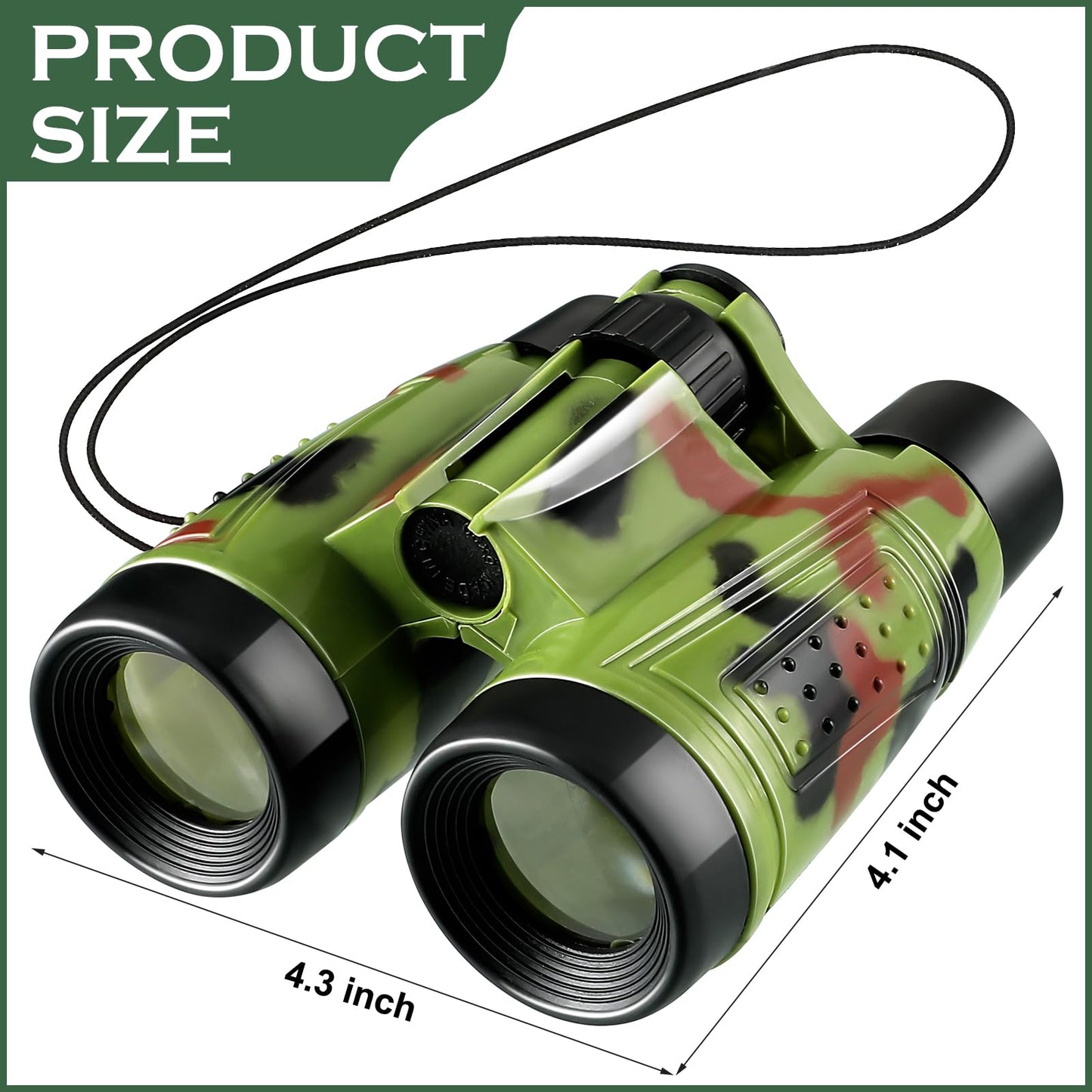 Deekin 16 Toy Binoculars with Neck String – Camouflage Jungle Explorer Pack