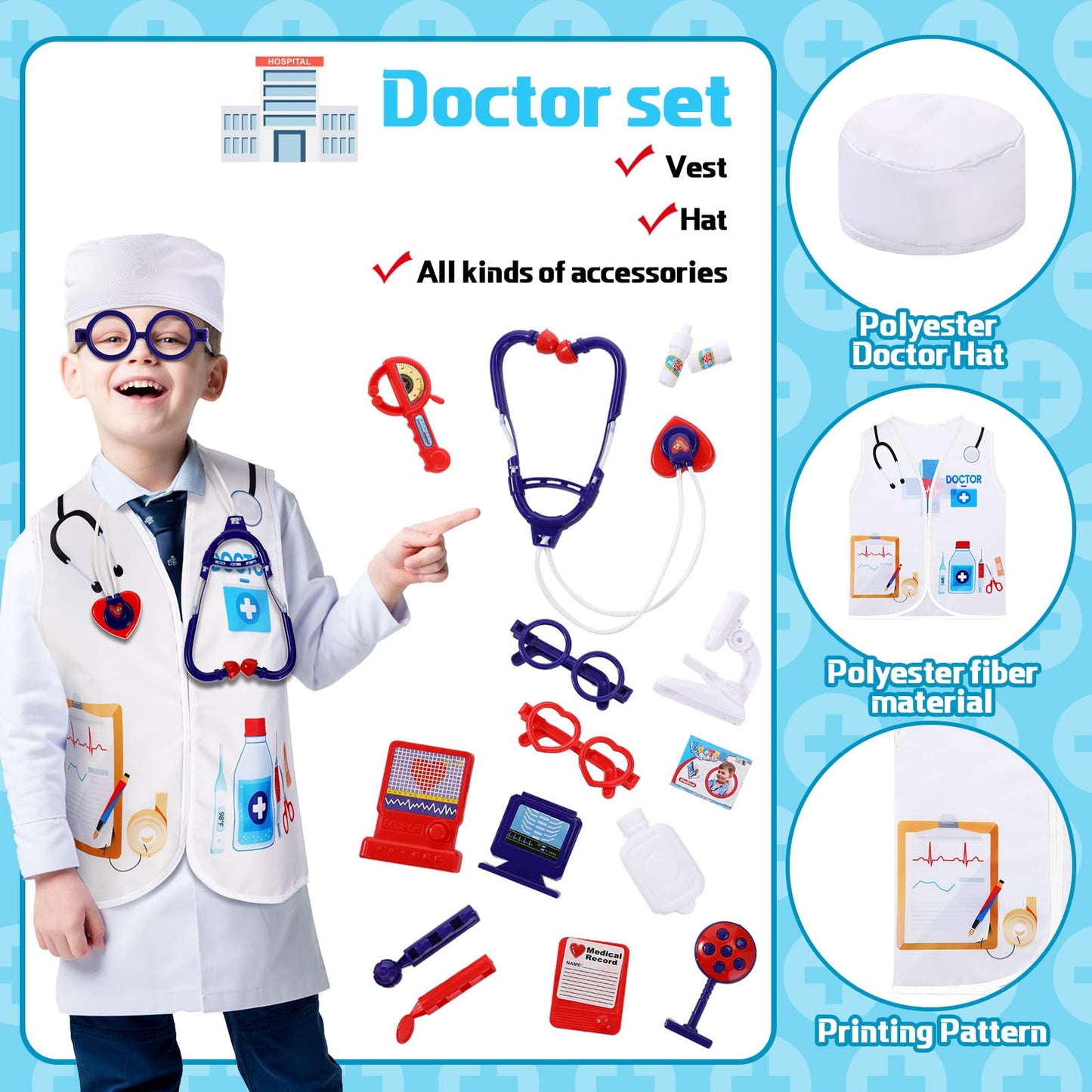 Deekin Community Helpers Costume Set for Kids – 5 Dress-Up Outfits (Ages 3–7)