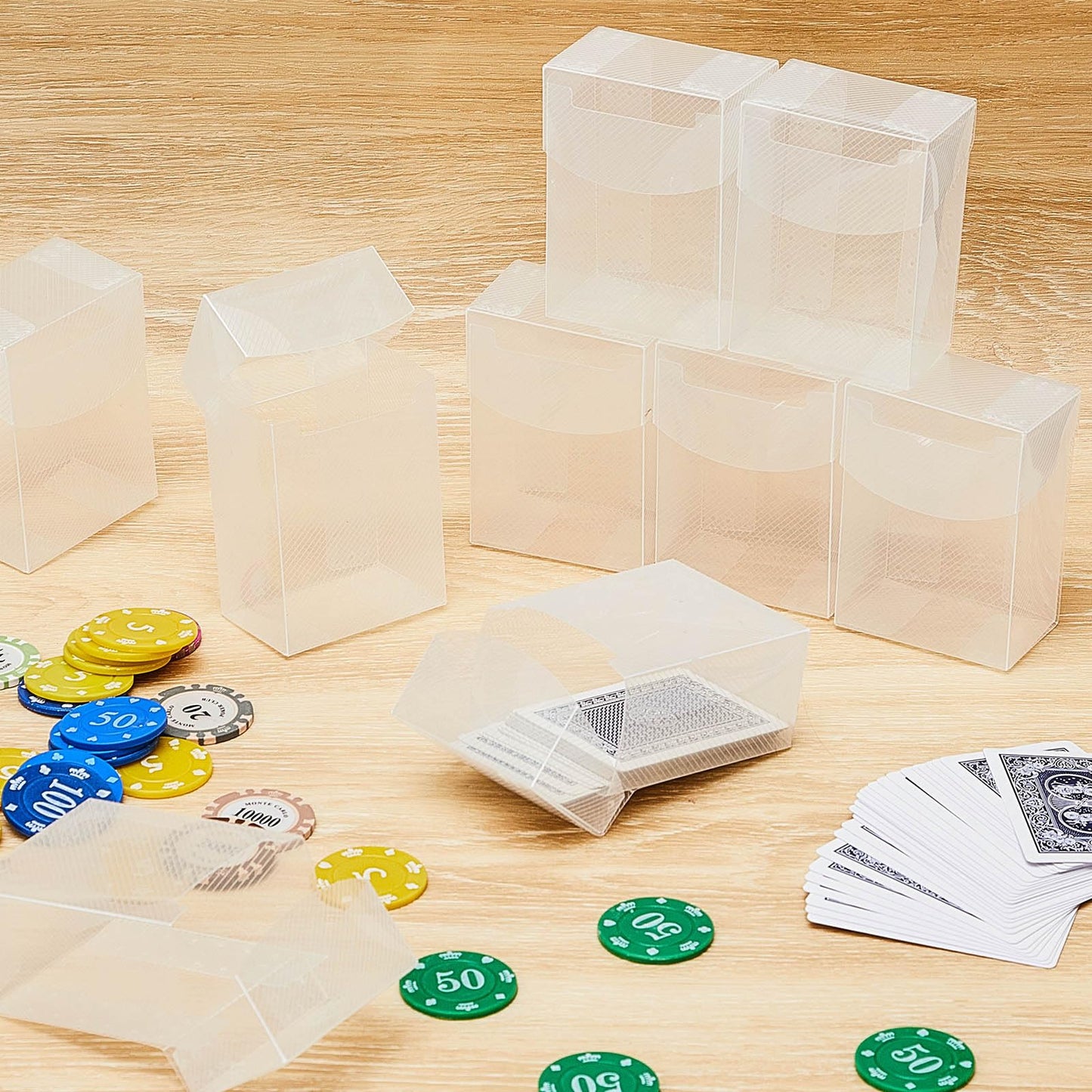Deekin 18-Pack Deck Card Box – Clear Trading Card Storage Case (4 x 2.8 x 2 in)