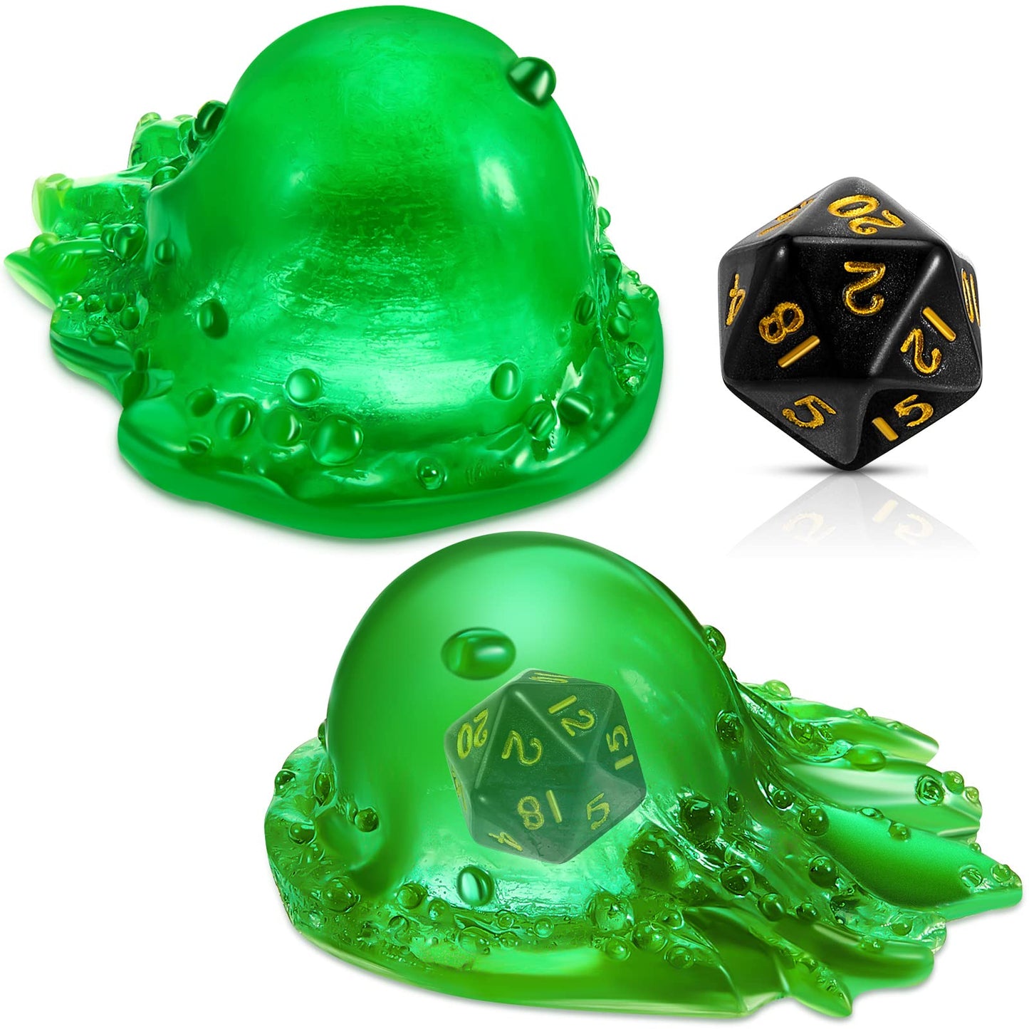 Deekin Dice Jail Gelatinous Cube – Translucent Resin Dice Prison Cage for Tabletop Games (Green)