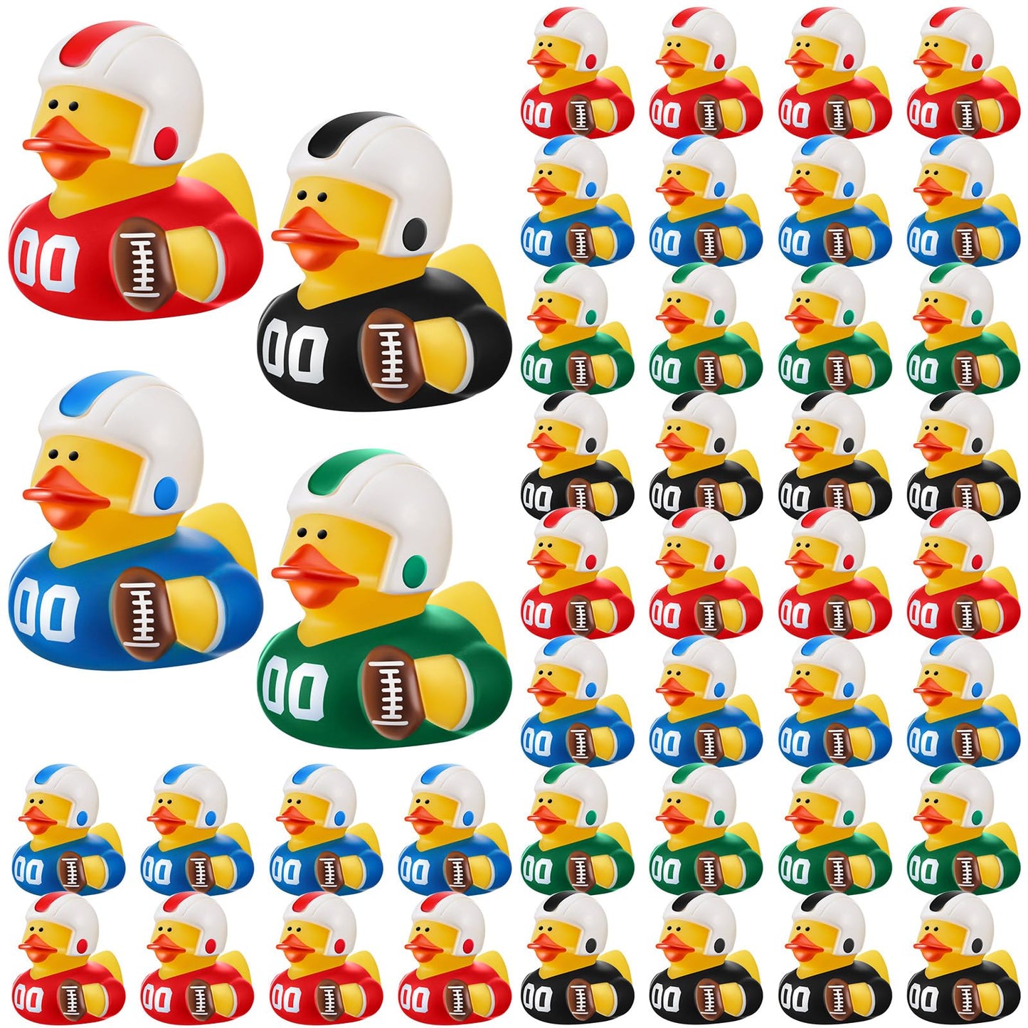 Deekin Football Rubber Ducks 2-Inch Bulk Pack – 24 Football Themed Party Favors & Decor
