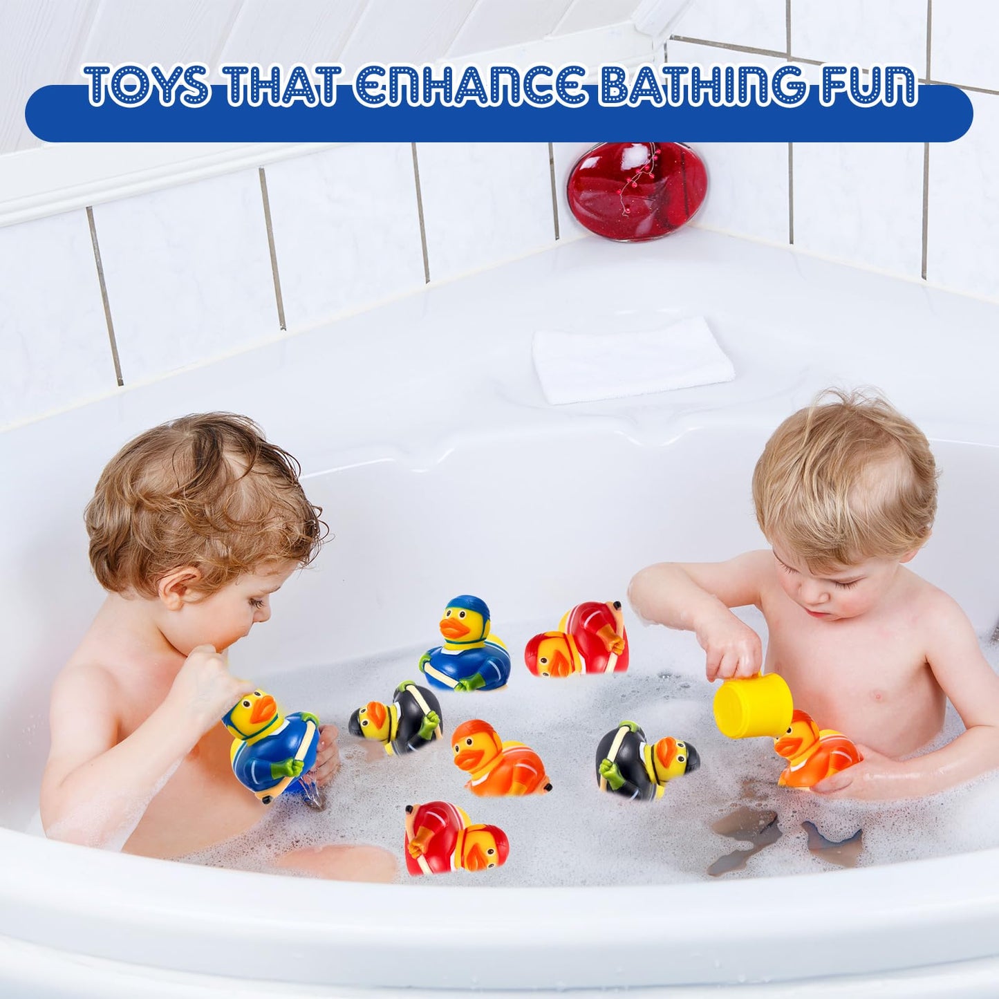 Deekin Rubber Ducks 24 Pcs – Hockey Player Bulk Party Favors for Team Events & Birthday Parties