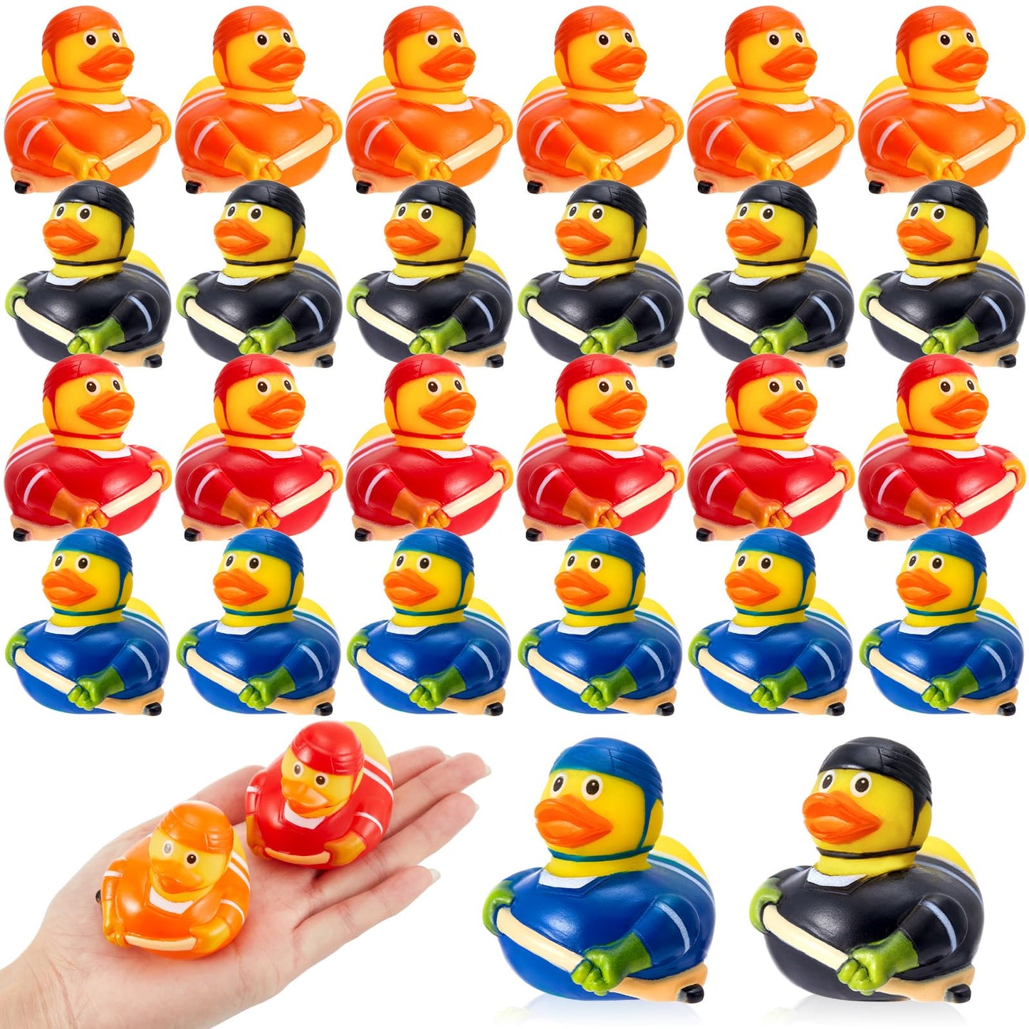 Deekin Rubber Ducks 24 Pcs – Hockey Player Bulk Party Favors for Team Events & Birthday Parties