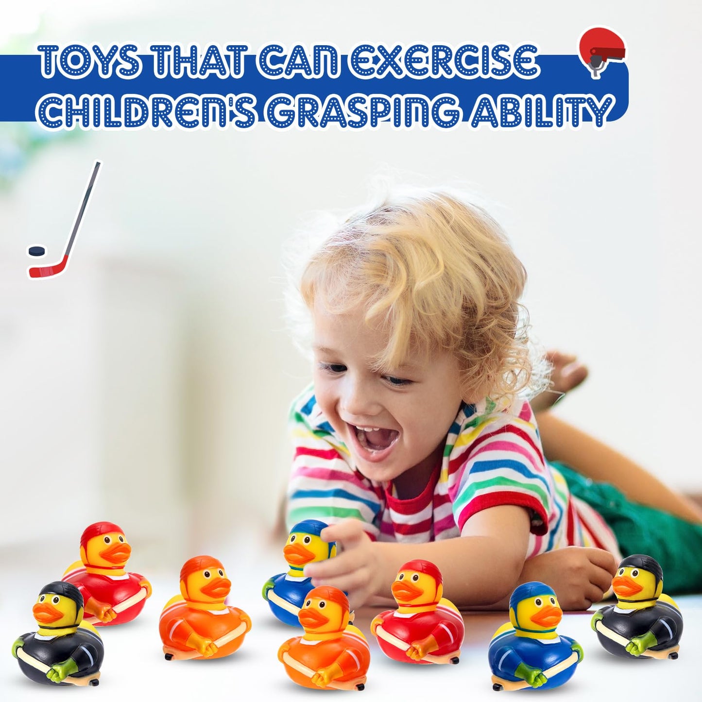Deekin Rubber Ducks 24 Pcs – Hockey Player Bulk Party Favors for Team Events & Birthday Parties