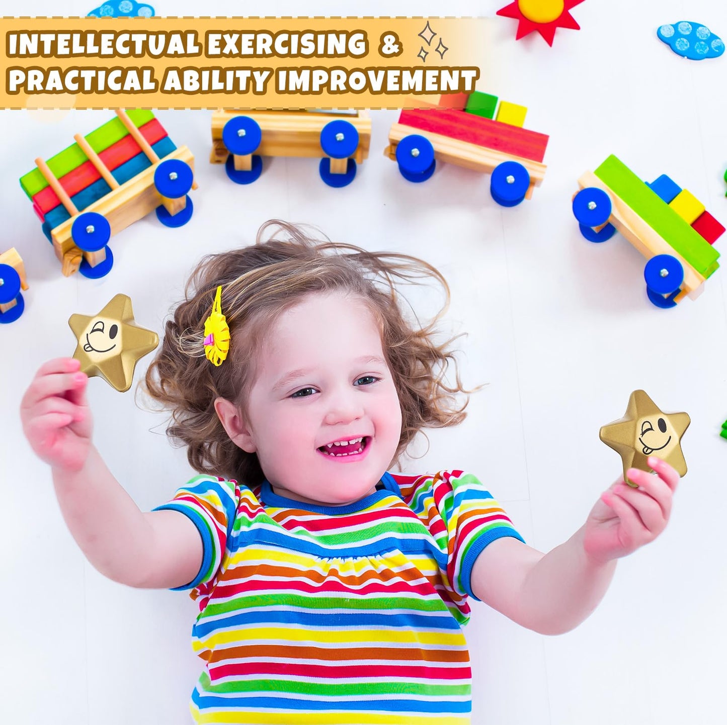 Deekin 36-Piece Star Stress Balls — Mini Foam Squeeze Toys 1.6 in