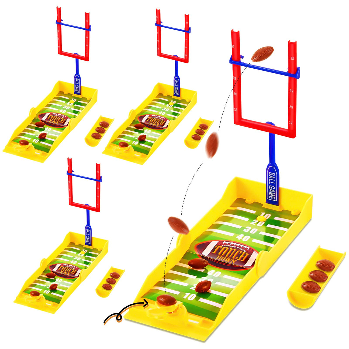 Deekin 4 Sets Mini Football Desktop Game – Portable Foam Soccer Desk Toys for Office & Parties