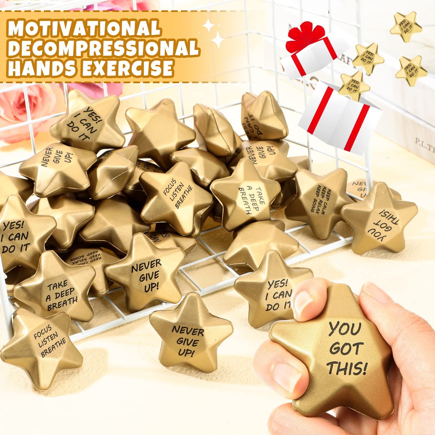 Deekin 36-Piece Star Foam Stress Balls – Mini 1.6" Squeeze Toys