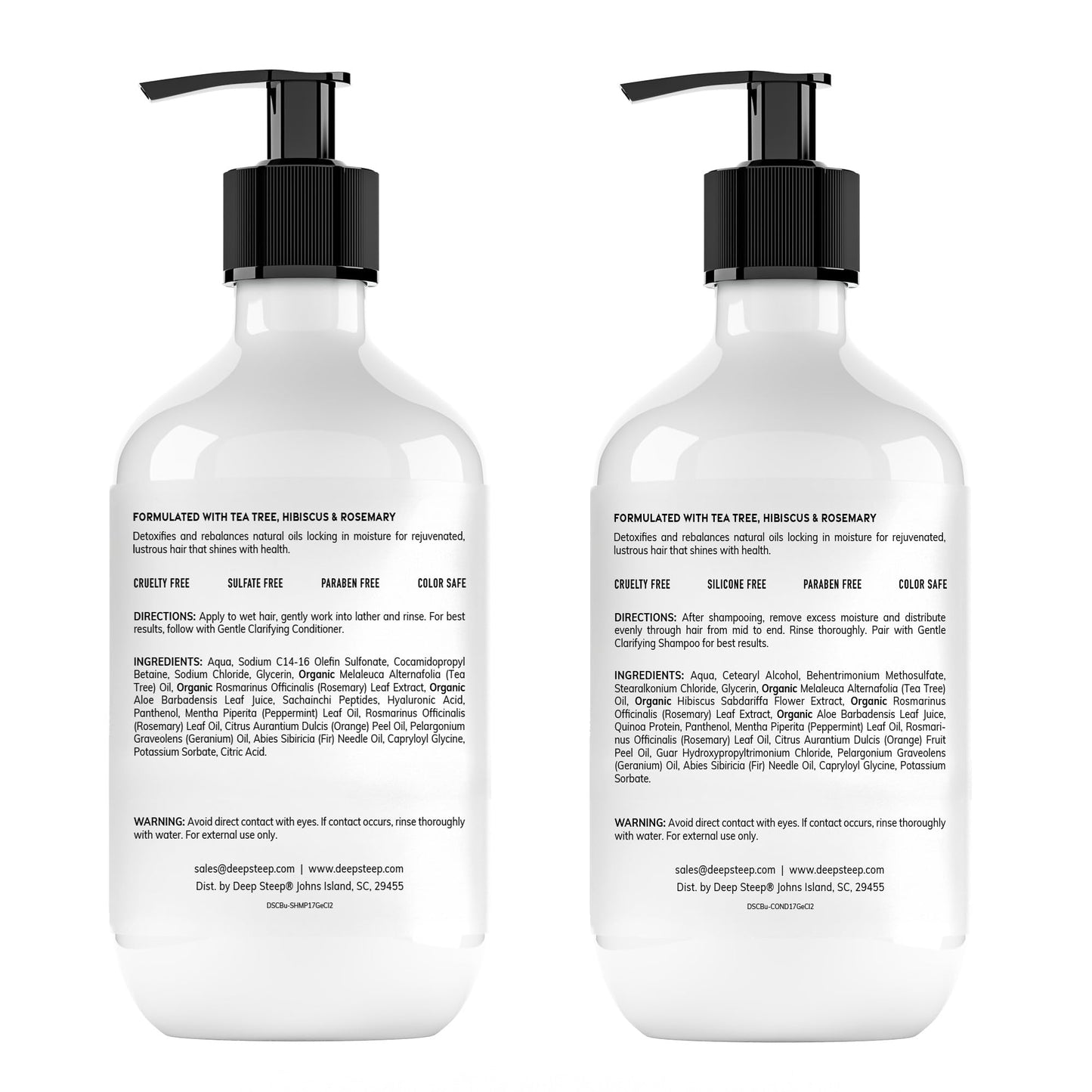 Deep Steep Gentle Clarifying Shampoo & Conditioner – Tea Tree, Peppermint, Aloe | Sulfate-Free & Vegan