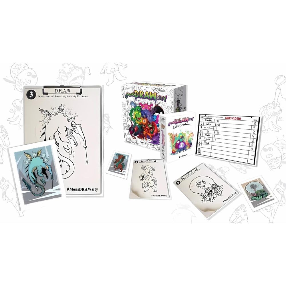 MonsDRAWsity by Deep Water Games – Drawing Party Game for 3-8 Players (8+)