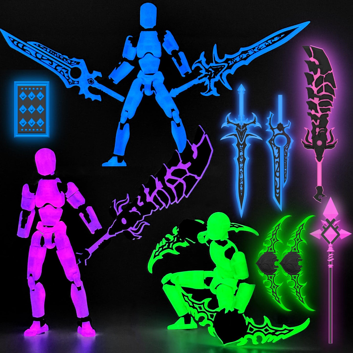 Deeplus Glowing Titan 13 Action Figure Set – Preassembled T13 with Weapons & Accessories