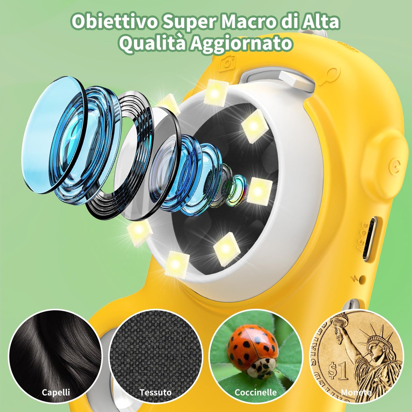 Deepoter 2-in-1 Microscope & Video Camera – 1000x, 2.0-inch Screen, Kids STEM Gift