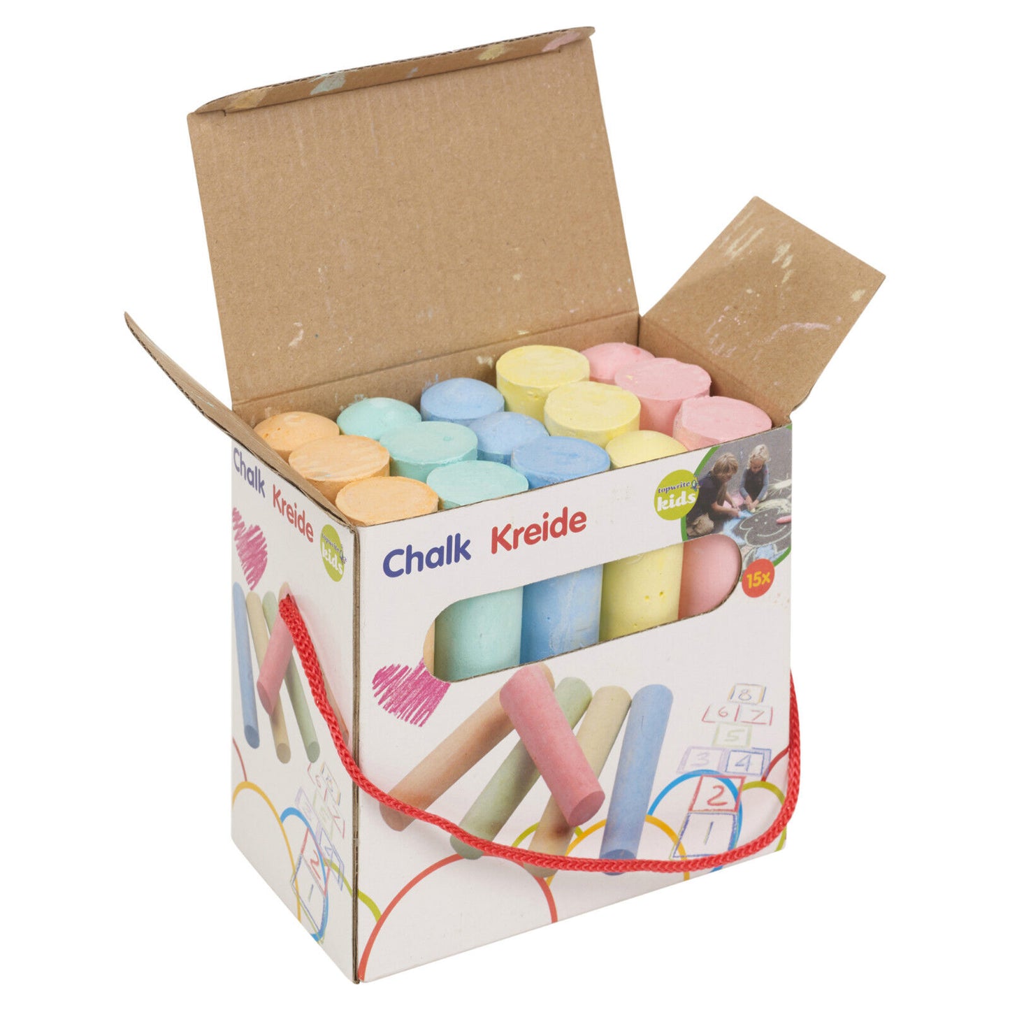 15 or 54 Piece Coloured Chalk Set Pavement Blackboard Children'S Gift Pub in Box