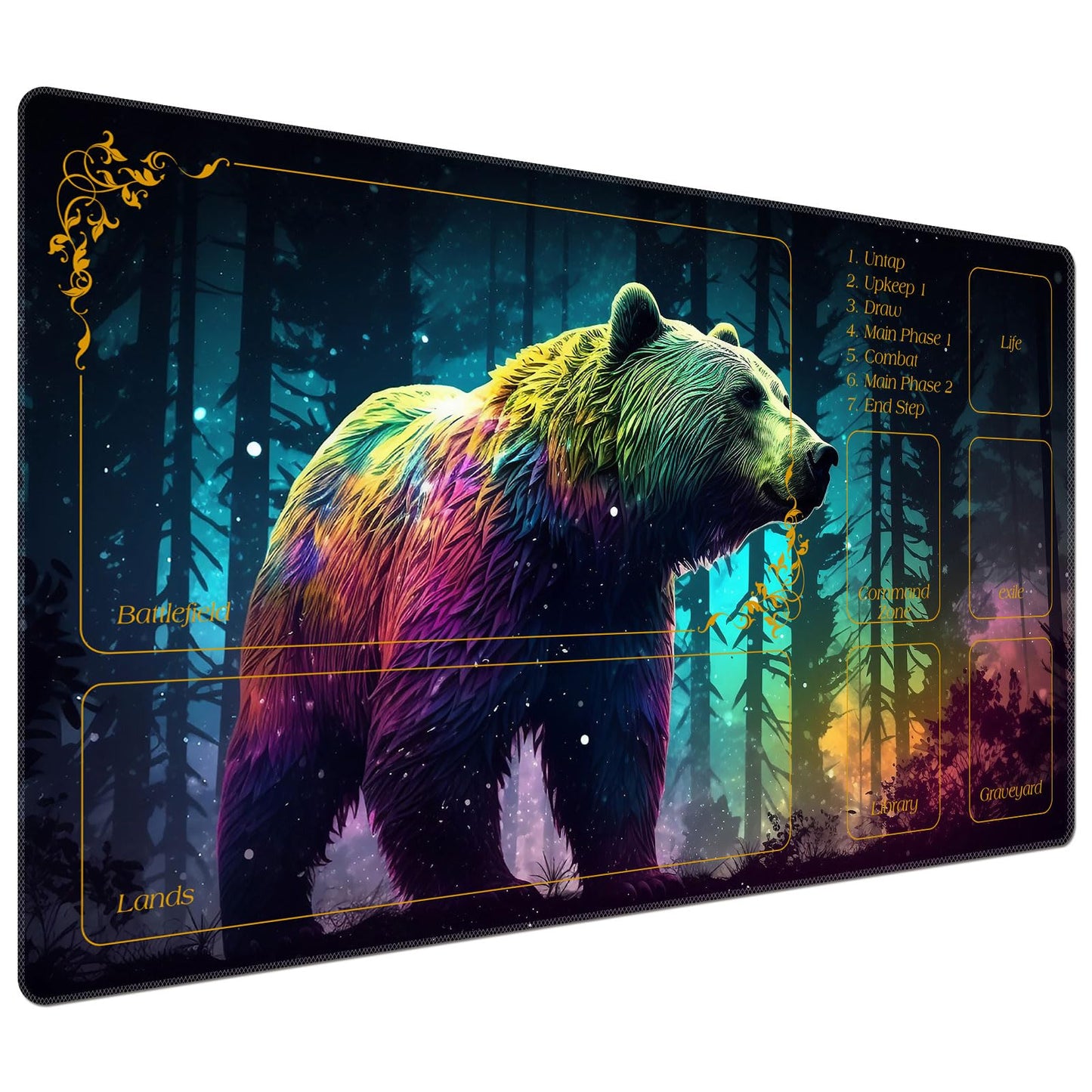 DEGDFSGR MTG Playmat 24 x 14 in | Non-Slip Rubber Base for Magic The Gathering & TCGs