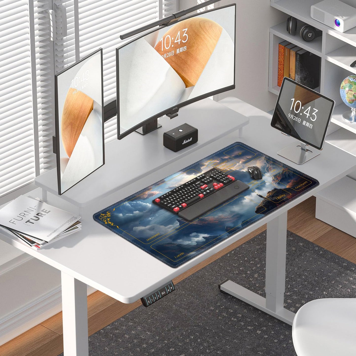 DEGDFSGR MTG Playmat 24x14 — Non-Slip Zone Surface for TCG/Card Games