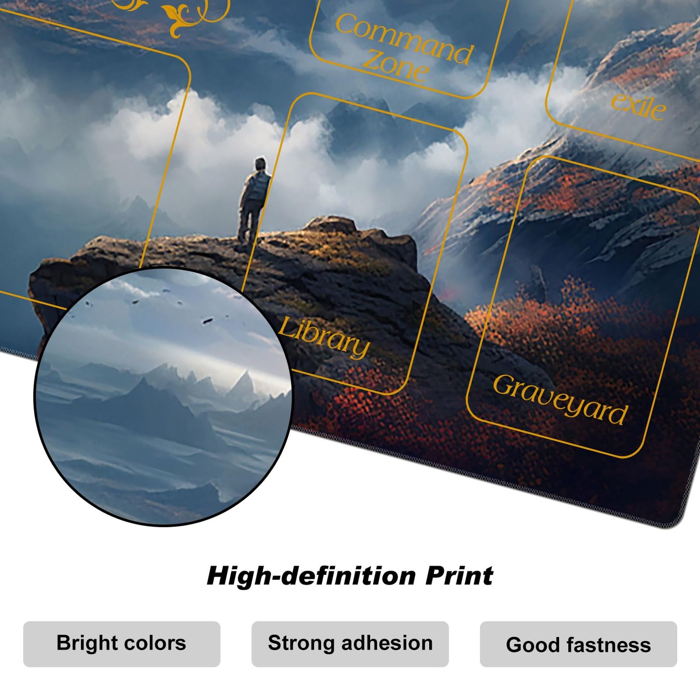 DEGDFSGR MTG Playmat 24x14 — Non-Slip Zone Surface for TCG/Card Games