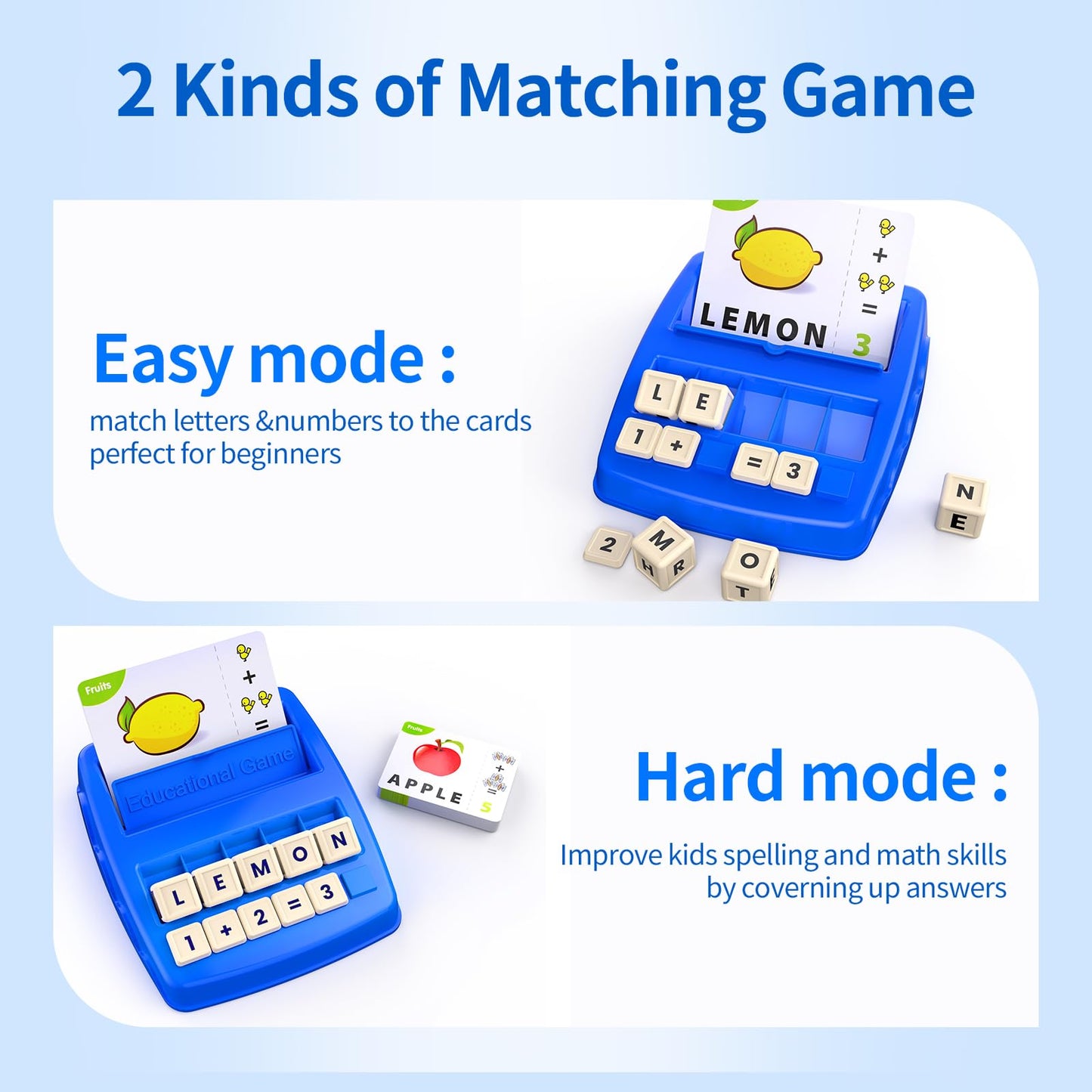 DEGIDEGI Educational Toys for Kids 3-8 | Matching Letter Spelling & Math Game