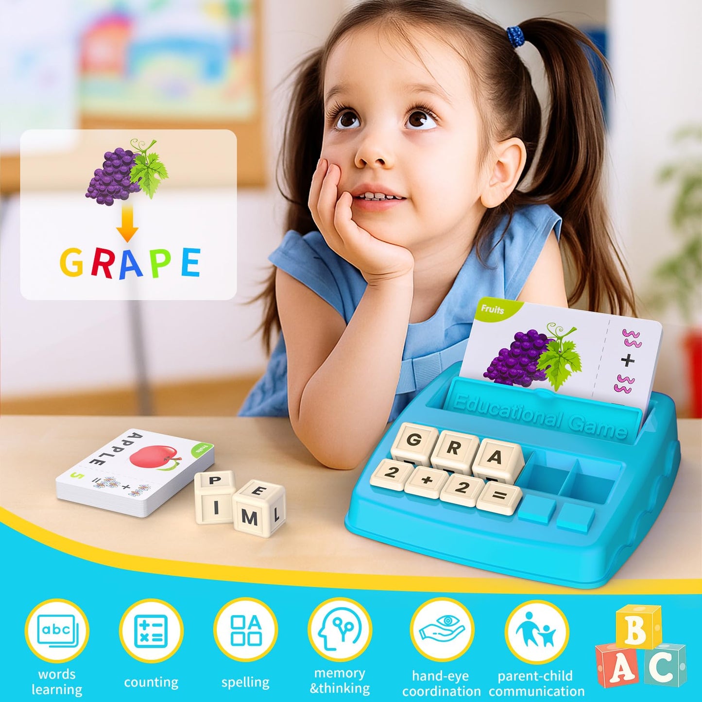 DEGIDEGI Educational Toys: Matching Letter Spelling & Early Math Game for Kids 3-8