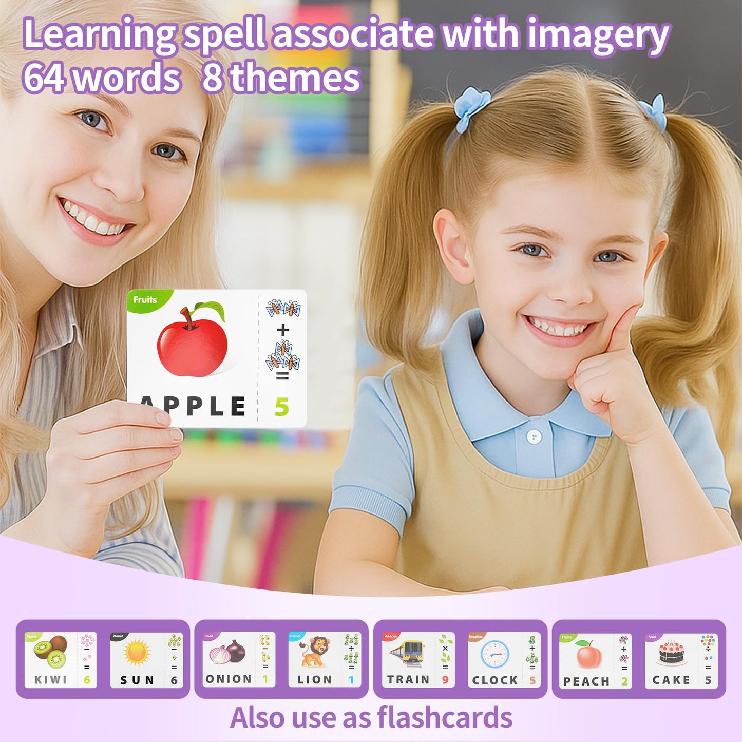 DEGIDEGI Matching Letter Games for Kids 4–8 | 2-in-1 Learning Toy (Purple)