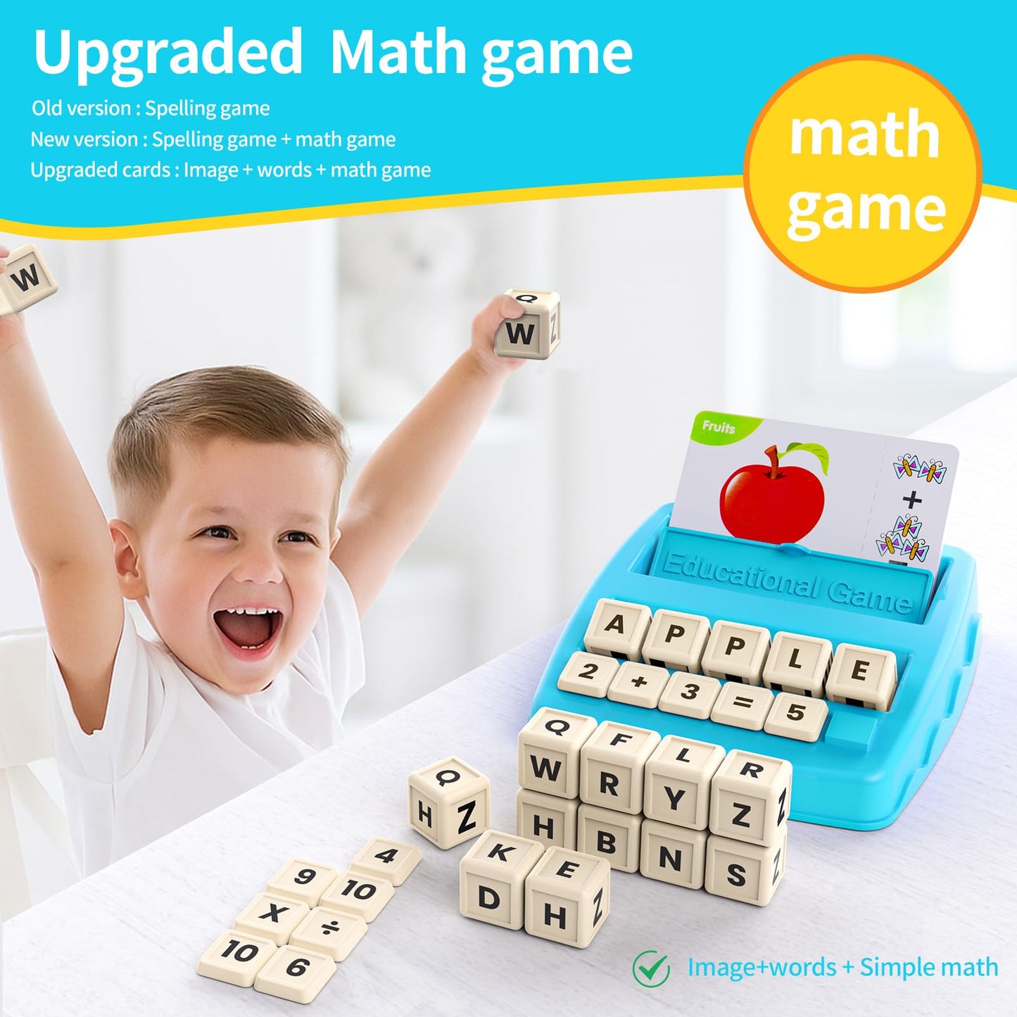 DEGIDEGI Educational Toys: Matching Letter Spelling & Early Math Game for Kids 3-8