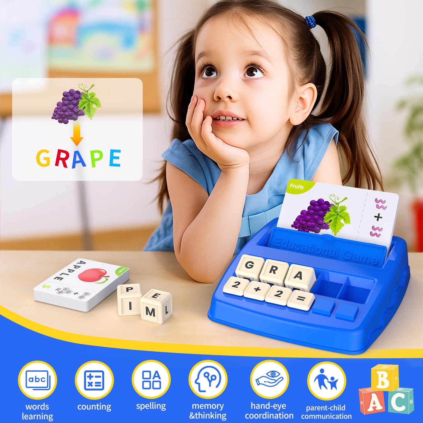 DEGIDEGI Educational Toys for Kids 3-8 | Matching Letter Spelling & Math Game