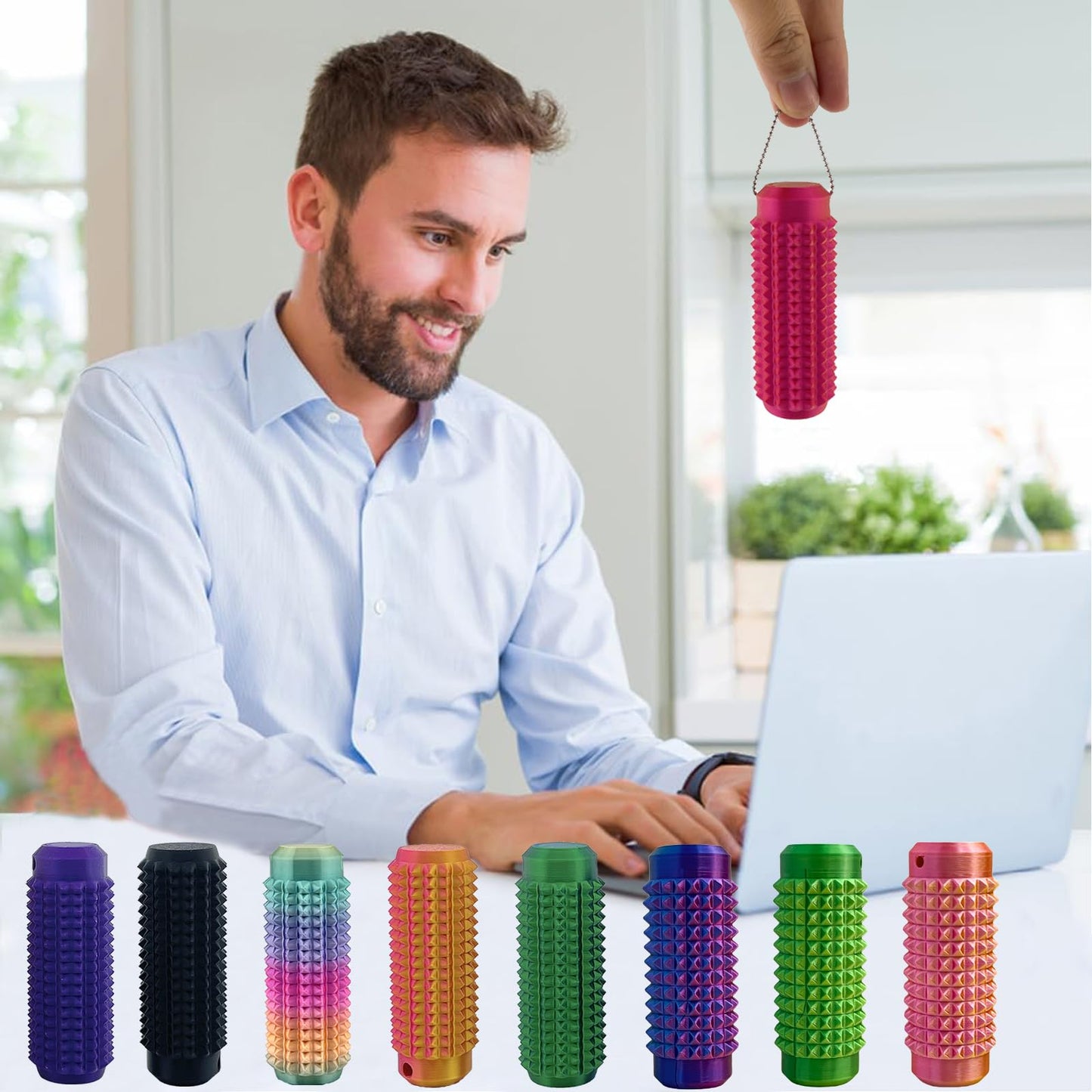 Deiviko Little Ouchies Fidget – Portable Spiky Sensory Keychain (2-Pack) for Focus and Calm