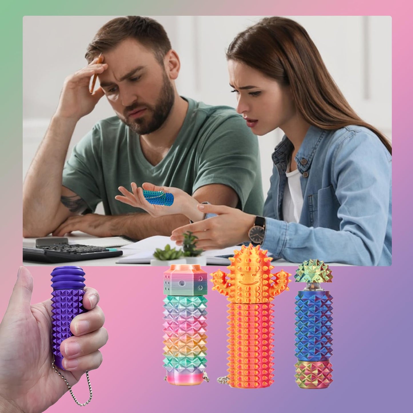Deiviko Little Ouchies Fidget Keychain – Spiky Grippie Stim Tool