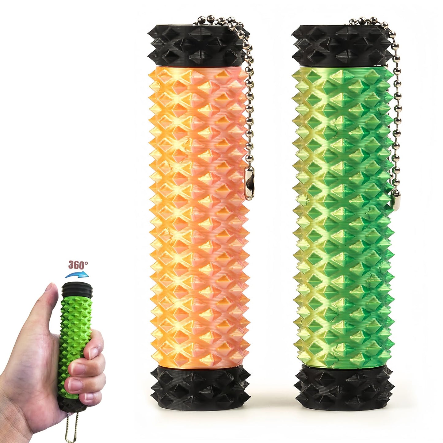 Deiviko 2-Pcs Upgrade Little Ouchies Fidget – Spiky Grippie Keychain for Anxiety Relief