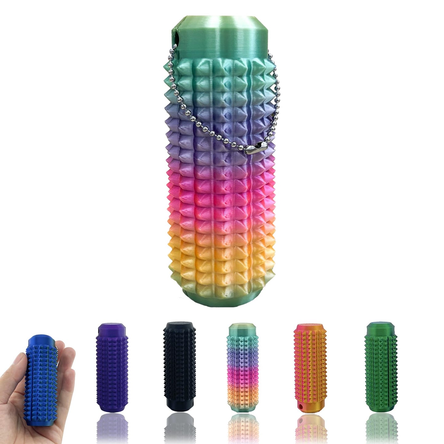 Deiviko Little Ouchies Fidget – Portable Spiky Grippie Stim Keychain for Anxiety Relief