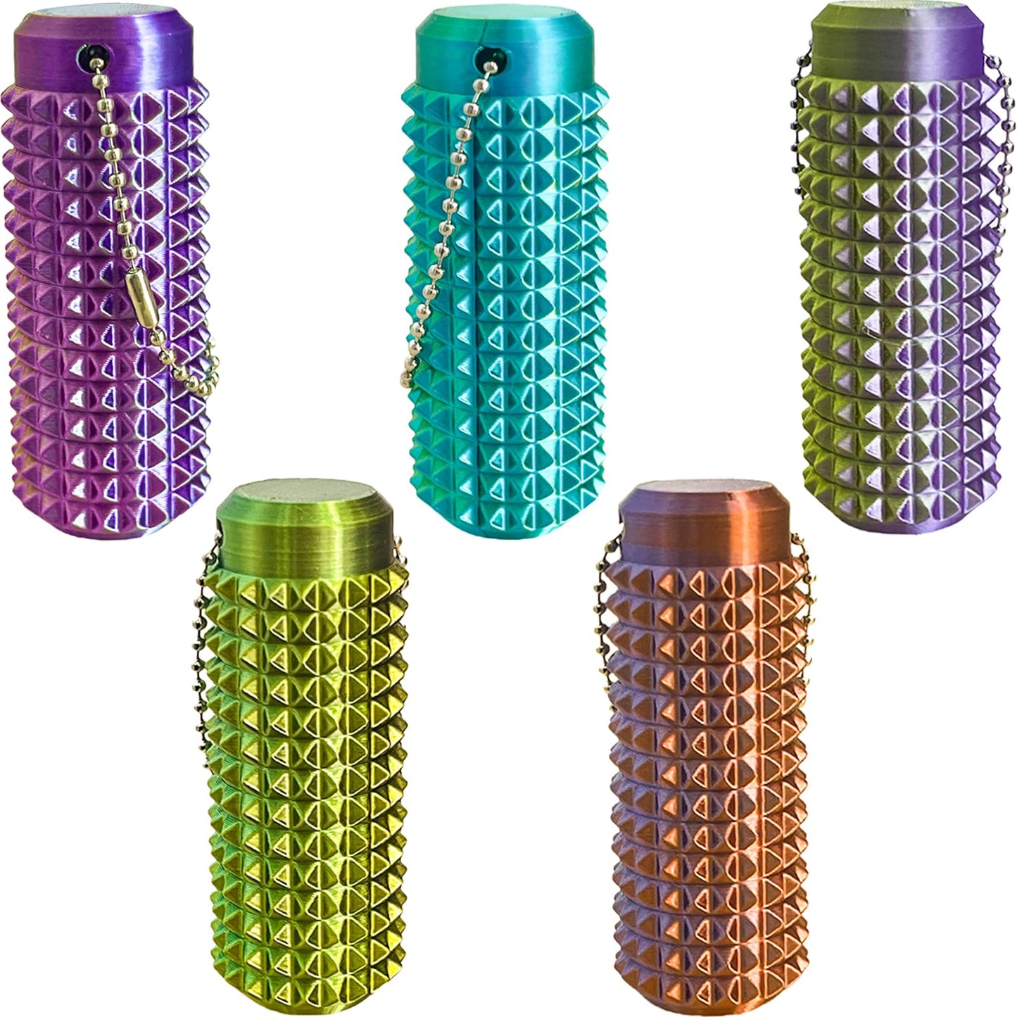 Deiviko Little Ouchies Fidget – Pocket Mini Sensory Keychain (5pc Spiky Grippie Set)
