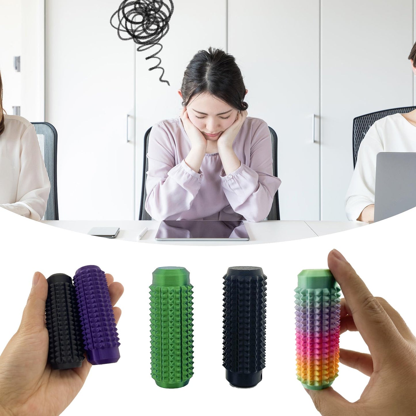 Deiviko Little Ouchies Fidget – Portable Spiky Grippie Stim Keychain for Anxiety Relief