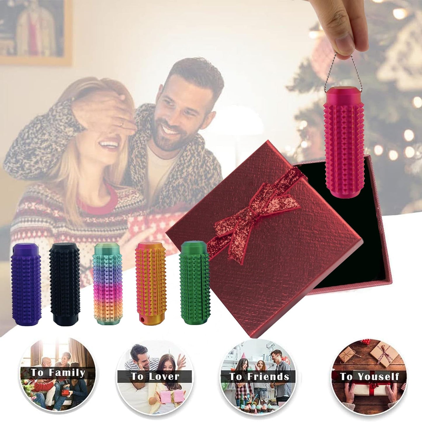 Deiviko Little Ouchies Fidget – Portable Spiky Grippie Stim Keychain for Anxiety Relief