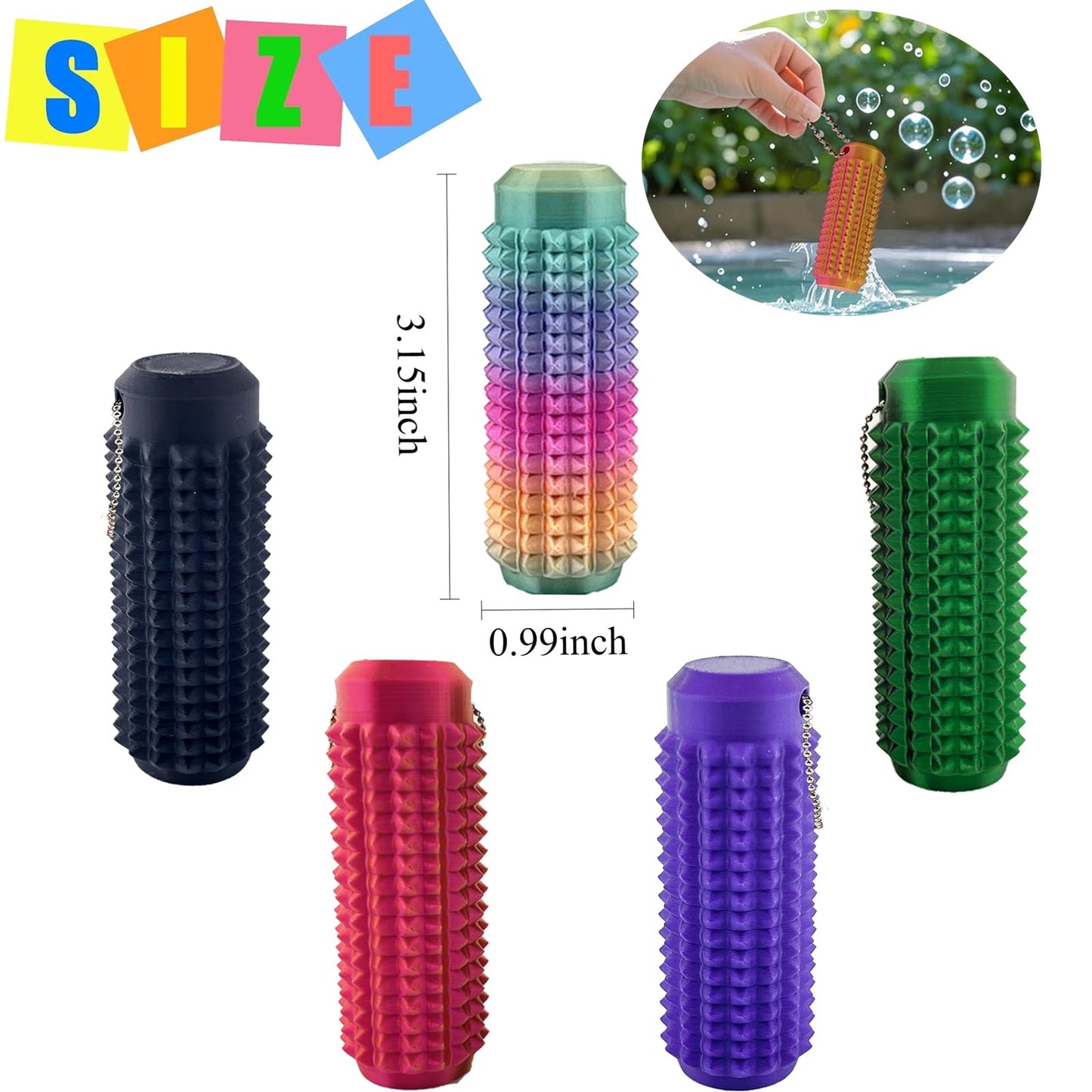 Deiviko Little Ouchies Fidget – Portable Spiky Sensory Keychain (2-Pack) for Focus and Calm