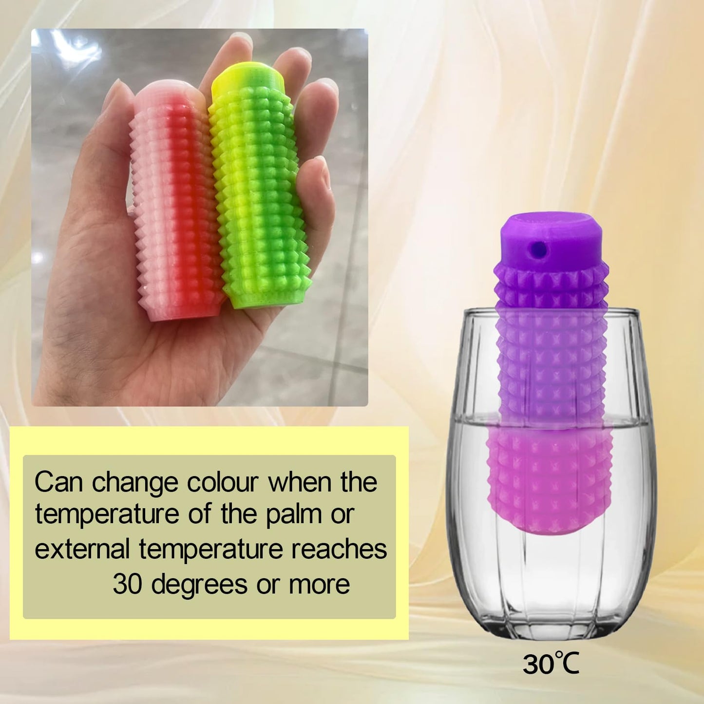 Deiviko Little Ouchies Pain Fidget – Color-Changing Spiky Grippie Key Pendant (1PCS)
