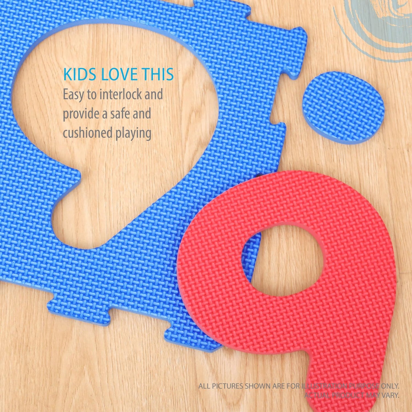 Deke Home Alphabet Foam Play Mat – 72x72 in, 36 Interlocking Tiles (Letters & Numbers)