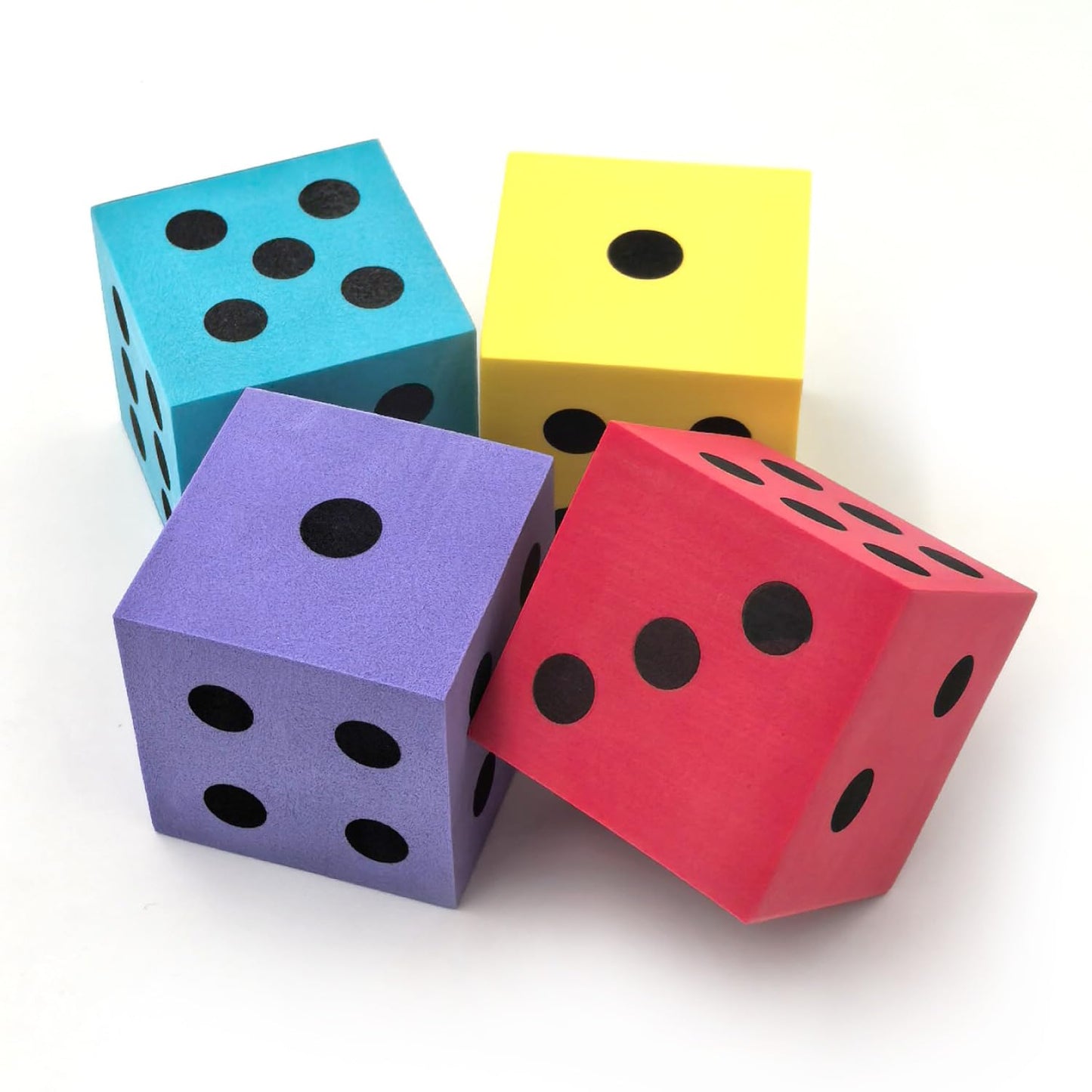Deke Home Foam Dice Set (Pack of 4) - Jumbo 1.96 inch Dice for Classroom & Home Learning