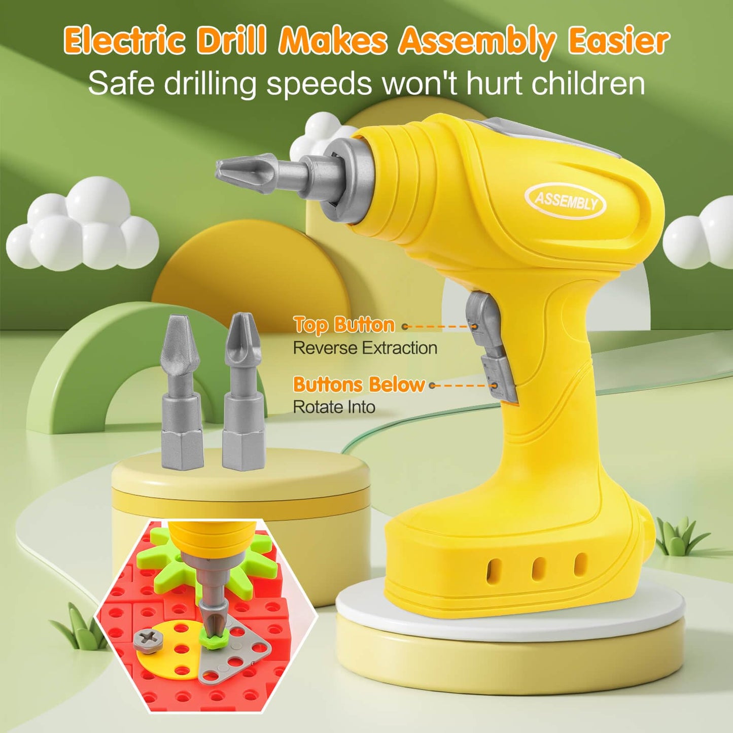 DEKILEA 234-Piece Gear Building Set with Electric Drill – STEM Blocks for Kids 3+
