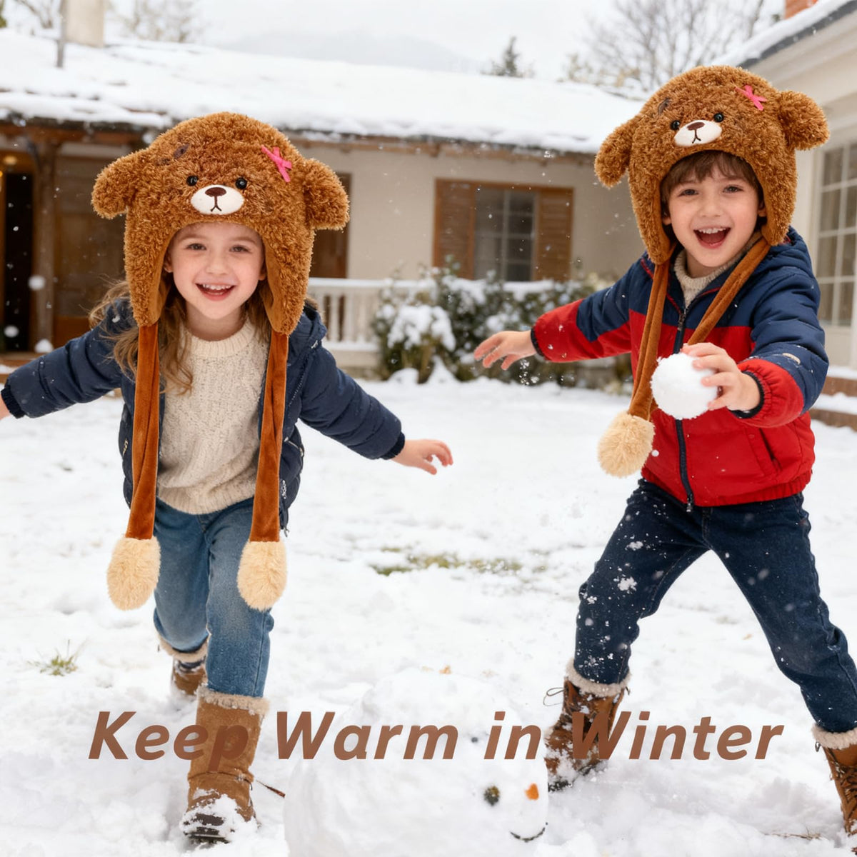 Deletoys Animal Plush Hat with Moving Ears – Fun Cosplay Hat for Kids & Adults