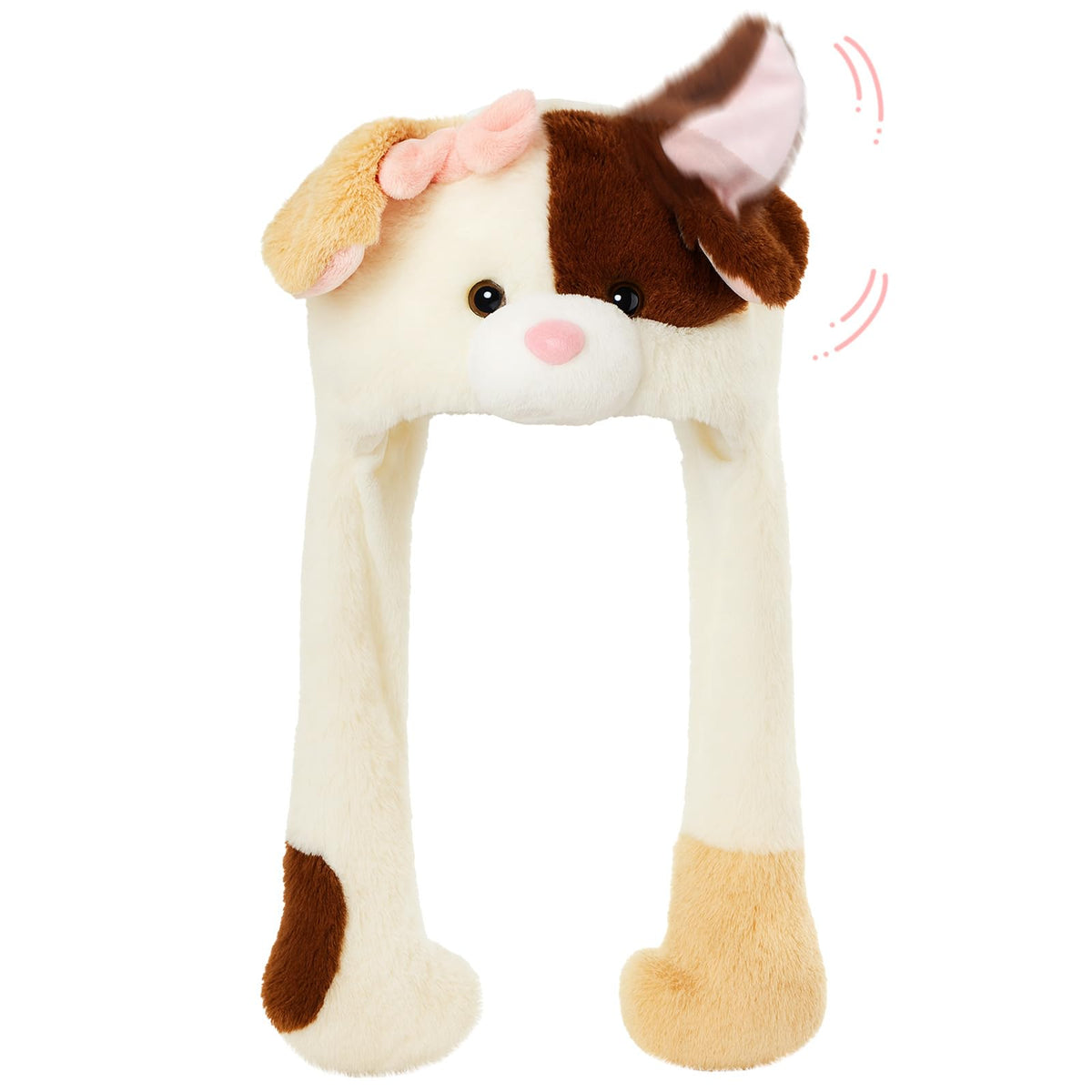 Deletoys Animal Plush Hat with Moving Ears – Cat, Bunny & More | Fun Cosplay Hat for Kids & Adults