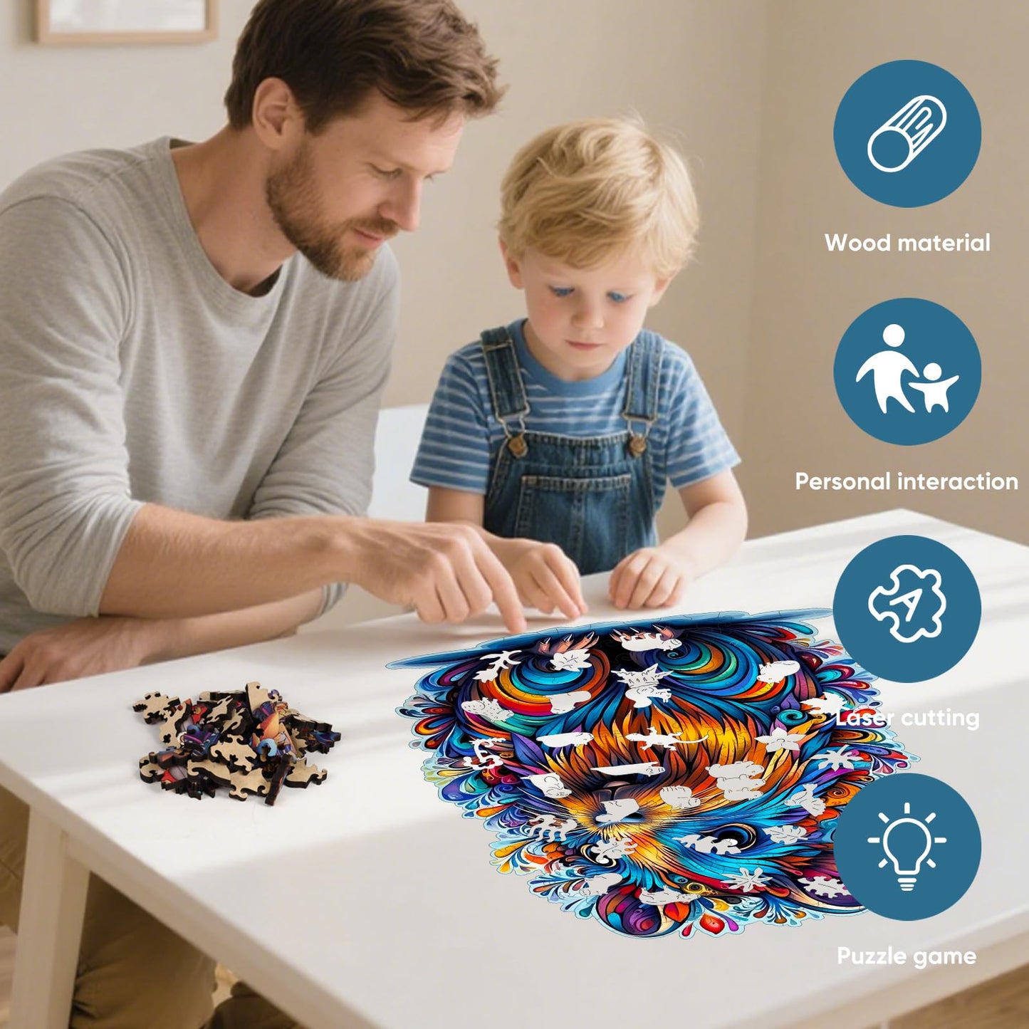 Delobil Capybara 200-Piece Wooden Puzzle for Adults – 5mm Thick, Unique Shape, Family Gift