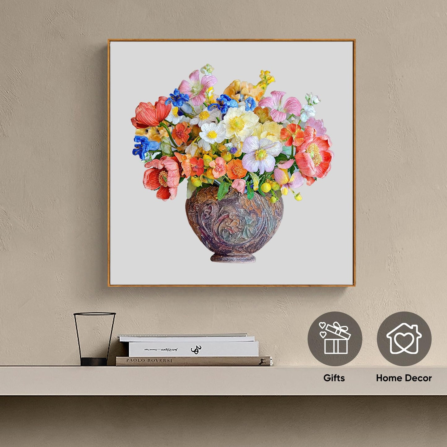 Delobil Flower Wooden Puzzle Vase – 500-Piece Unique Shape Jigsaw (17.5 x 17 in)