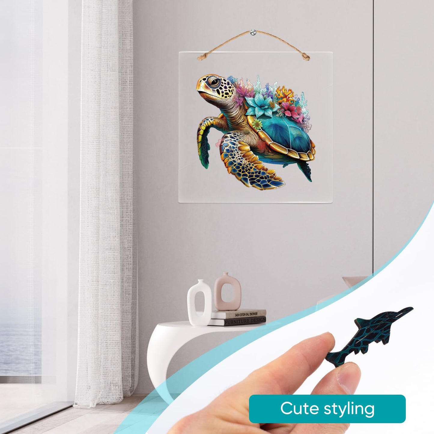 Delobil Coral Sea Turtle 200-Piece Wooden Puzzle – Unique Shape for Adults & Kids
