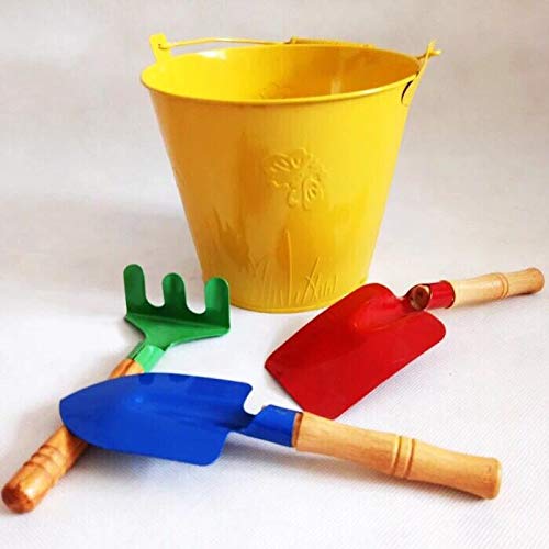 Delphinus Kids 6-Piece Gardening Tool Set — Metal Tools with Wooden Handles, 8-Inch