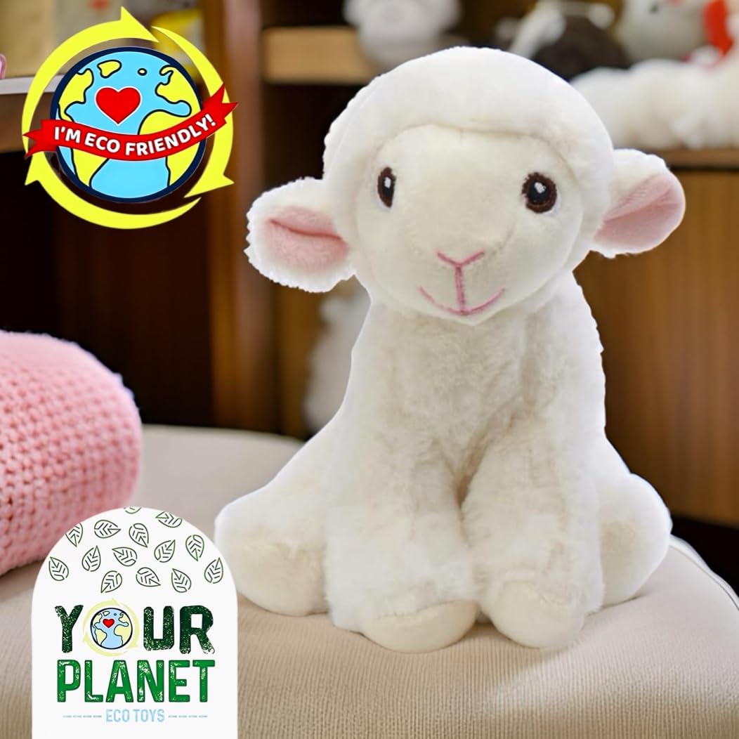 Deluxe Paws Your Planet 6'' Eco Soft Plush Lamb — 100% Recycled Materials