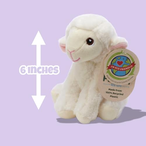 Deluxe Paws Your Planet 6'' Eco Soft Plush Lamb — 100% Recycled Materials
