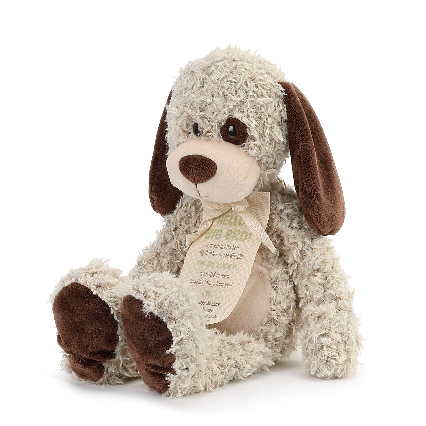 DEMDACO Big Brother Puppy Plush - 13-Inch Soft Brown Stuffed Animal