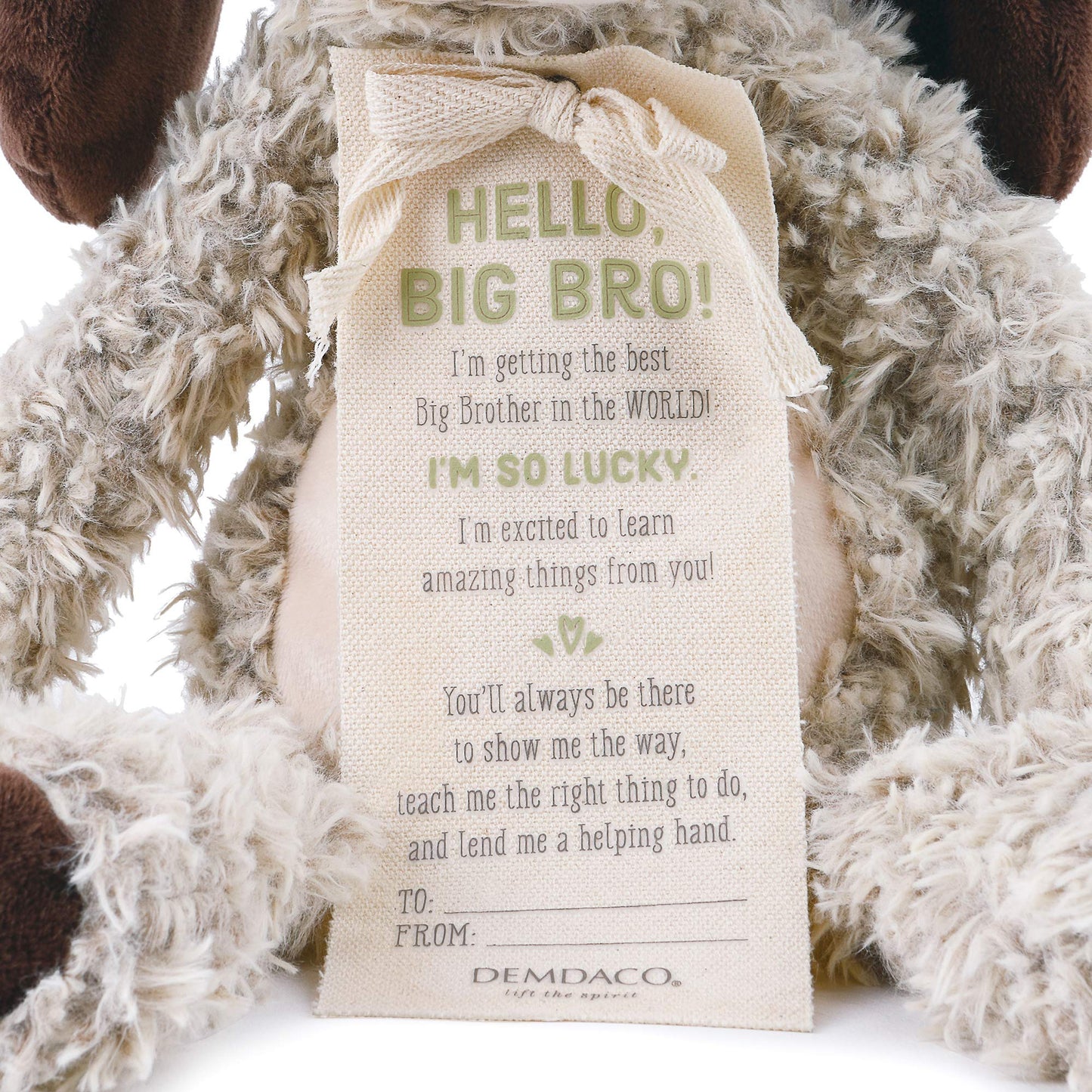 DEMDACO Big Brother Puppy Plush - 13-Inch Soft Brown Stuffed Animal