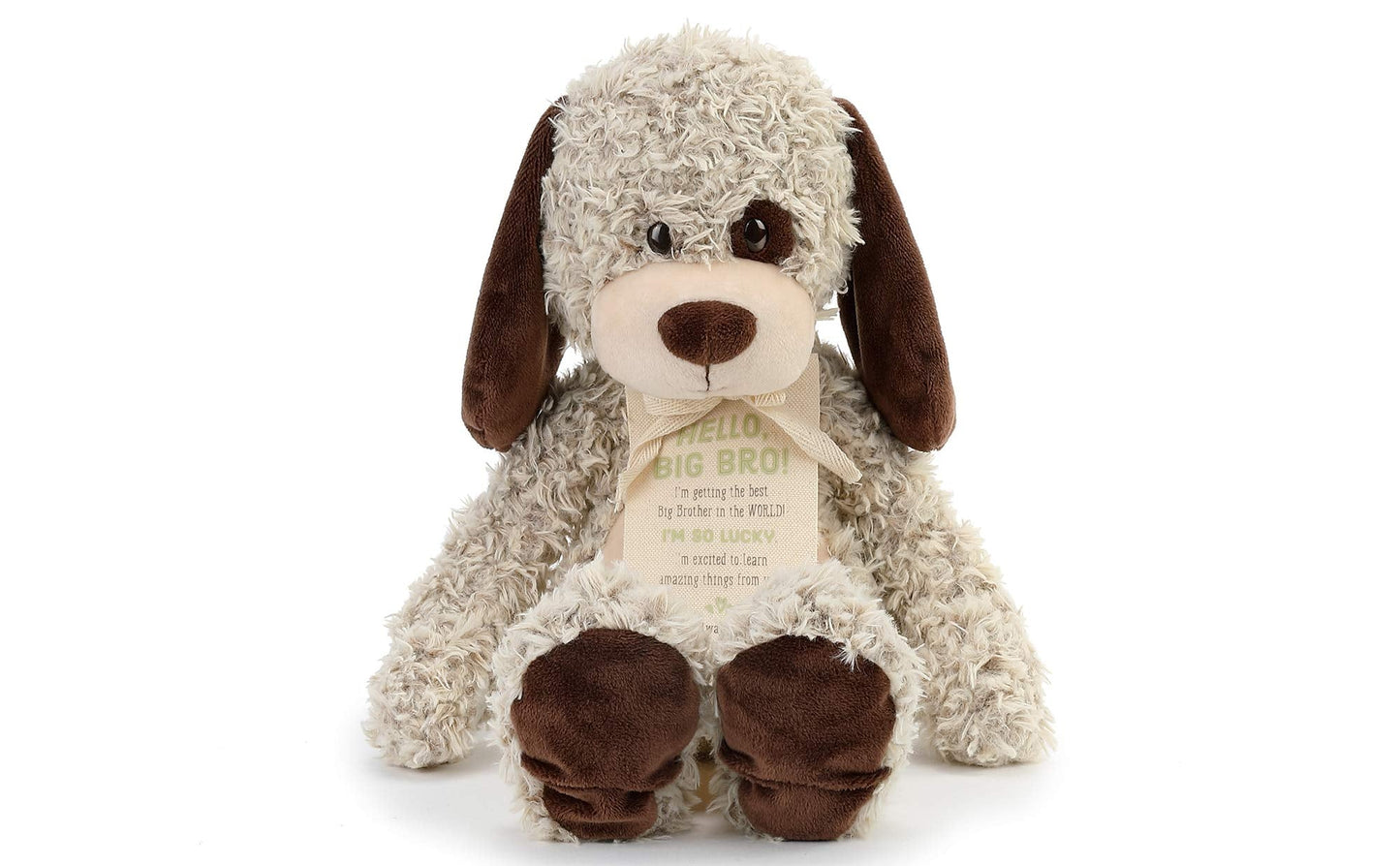 DEMDACO Big Brother Puppy Plush - 13-Inch Soft Brown Stuffed Animal