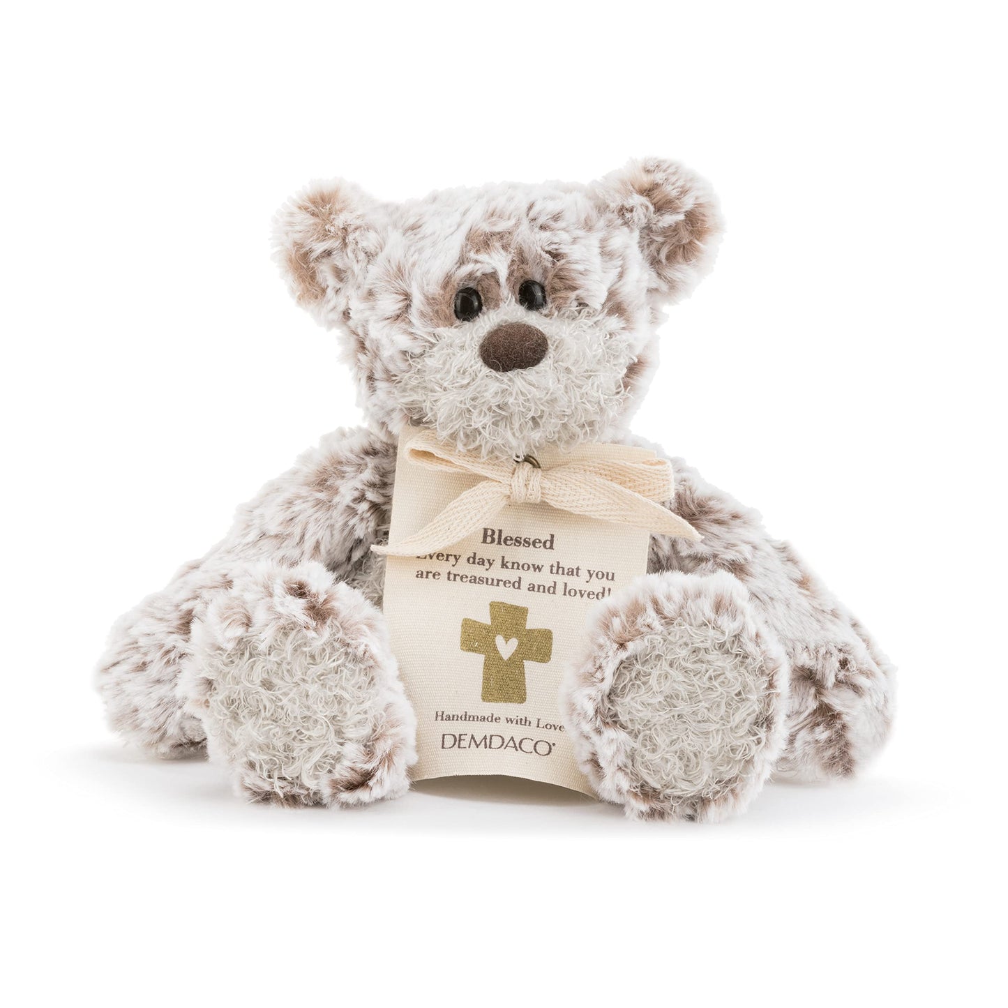 DEMDACO Blessing Mini Giving Bear Brown, 8.5-Inch Plush Toy | Gift-Ready Comfort