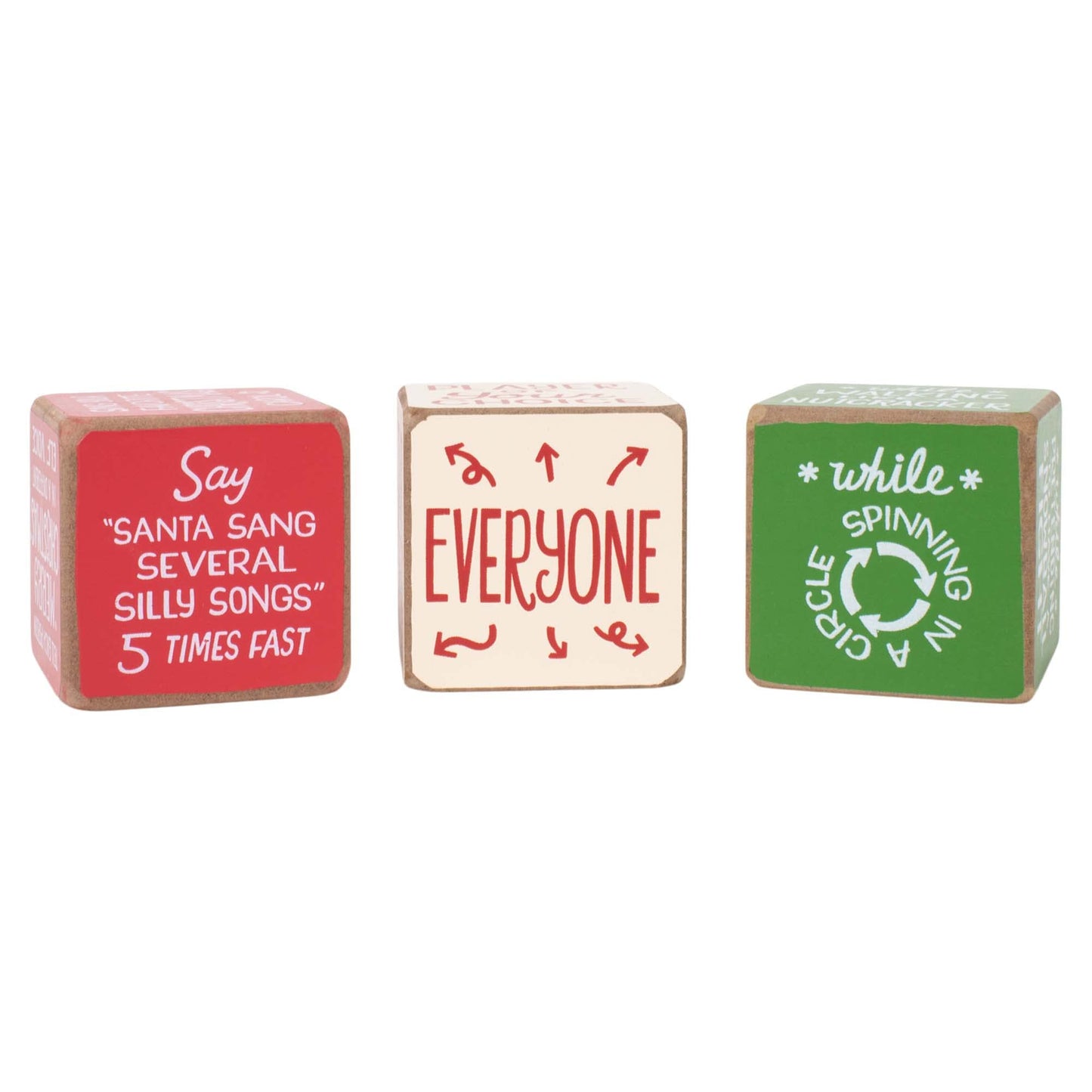 DEMDACO Party Starter Dice - Colorful 2x2 MDF Christmas Activity Game